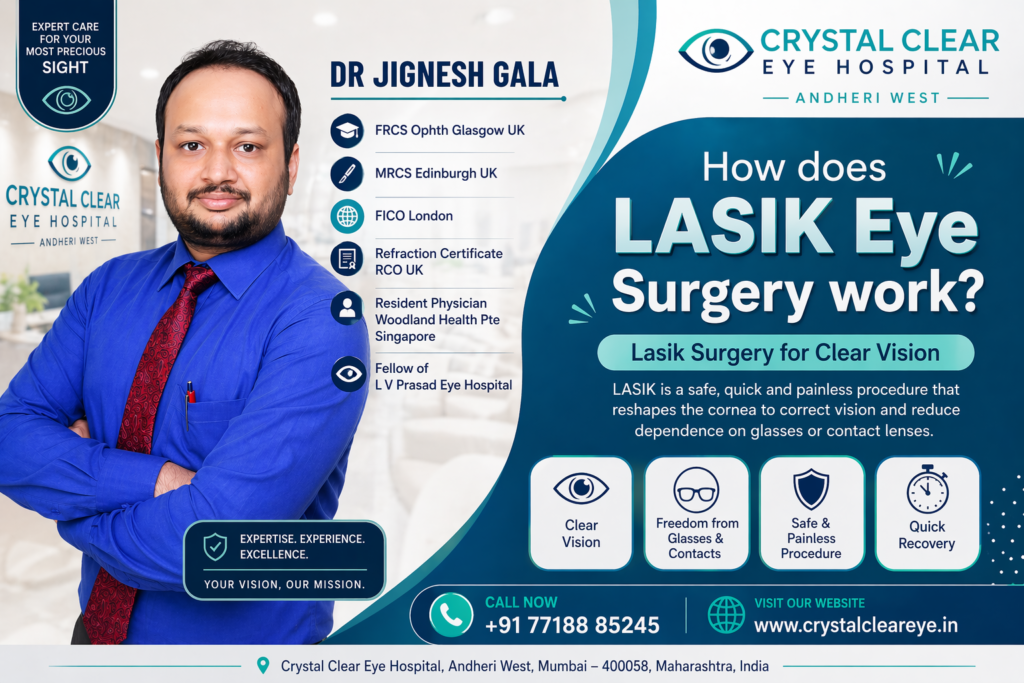 Dr Jignesh gala explaining how lasik eye surgery work