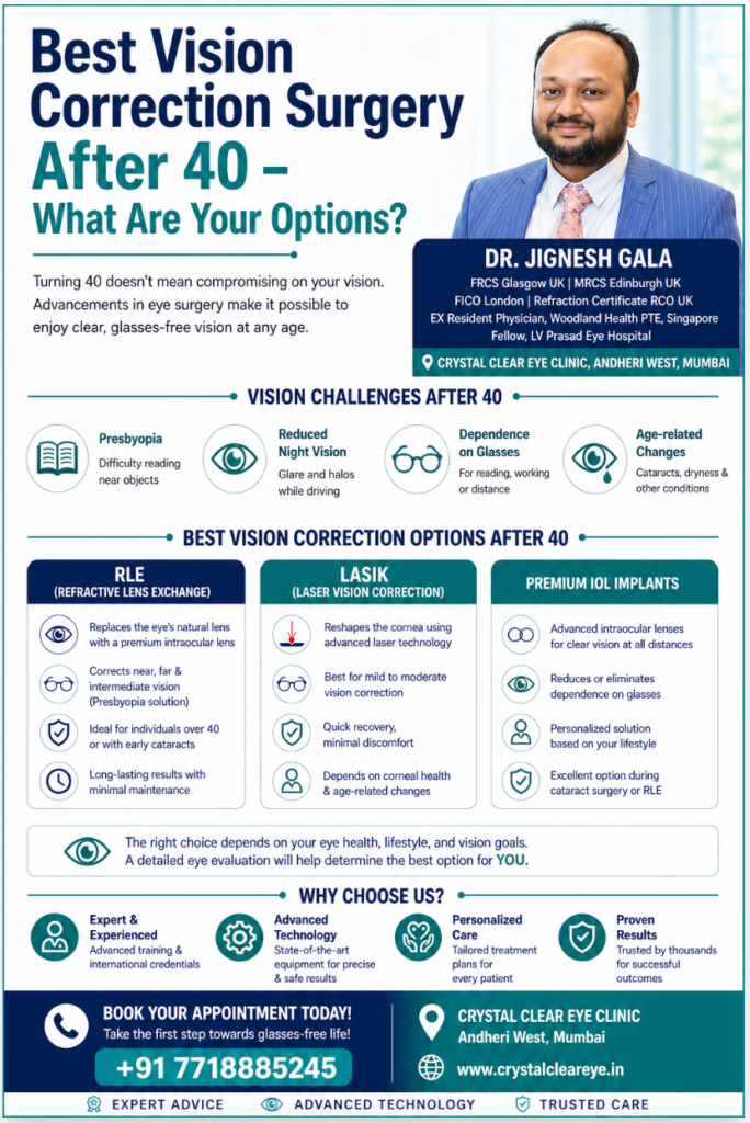 Dr Jignesh gala explained well about vision correction option after the age of 40 years
